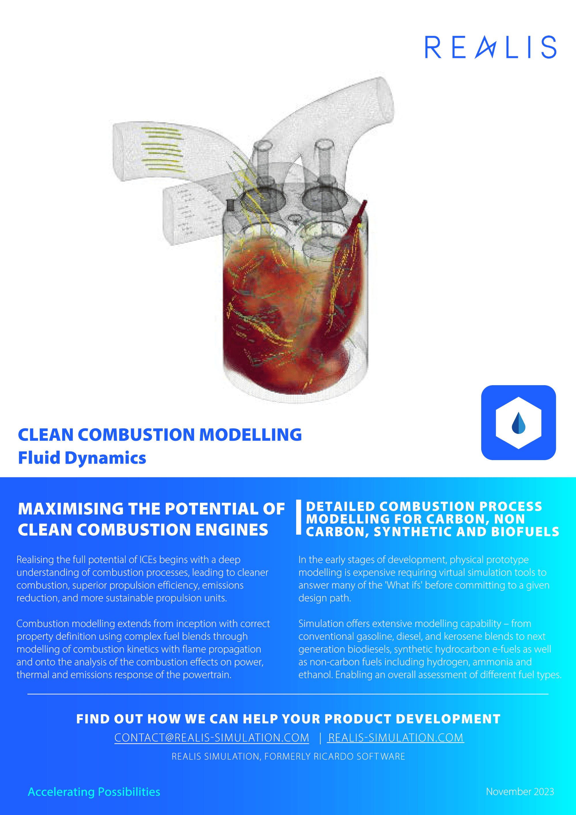 Clean combustion modelling